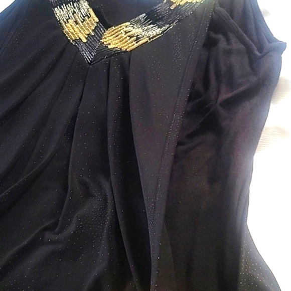 Tempted Black Embellished Neckline  Sleeveless Top, Size: L - Picture 6 of 12